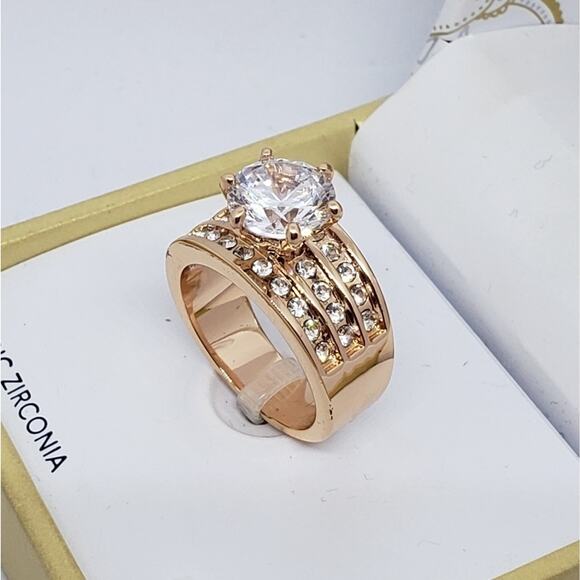 Charter Club rose gold-tone cubic Zirc. ring - Picture 3 of 5